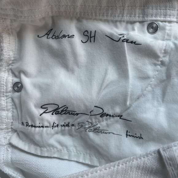 Chicos platinum womens white abolone jean size 2 short casual summer - Picture 4 of 5